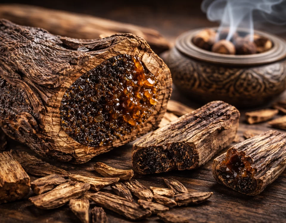 Buhurdanlıkta yakılan doğal oud ağacı parçaları